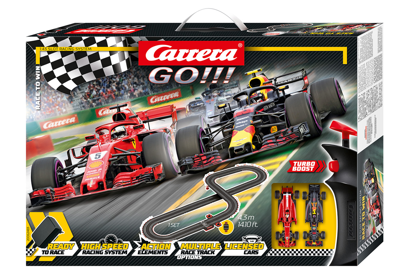Carrera Go 1:43 4.3m Formula 1 Race To Win Slot Car Racing Tracks Kids Toy 6y+